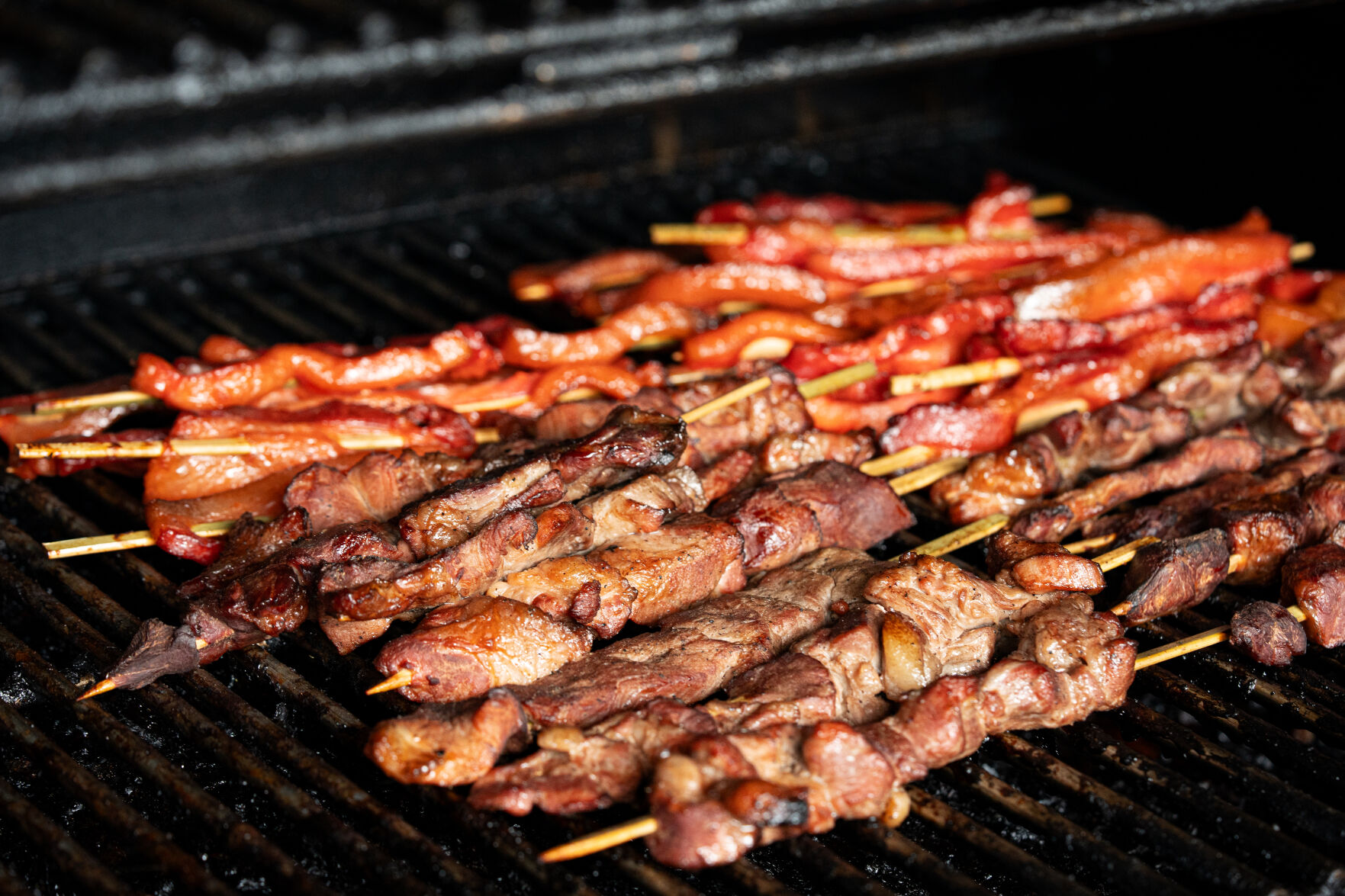 TheFattenedCaf skewers on grill